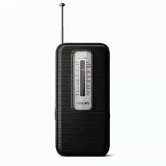 PHILIPS - Radio Portátil a Pilas Retro AMFM Negro