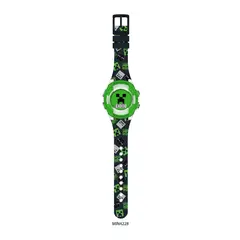 ACCUTIME - RELOJ MINECRAFT LCD PARPADEANTE VERDENEGRO MIN4228
