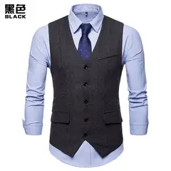 TIOZONEY - Traje Chaleco para Hombre-Gris