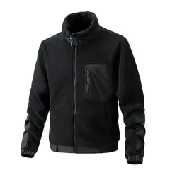 TIOZONEY - Chaqueta con cuello para hombre - Negro