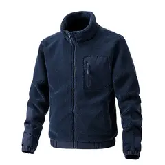TIOZONEY - Chaqueta con cuello para hombre - Azul