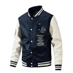 TIOZONEY - Chaqueta de béisbol para hombre - Azul Marino