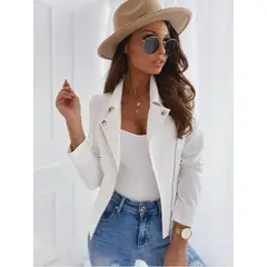TIOZONEY - Chaqueta Mujer - Blanco