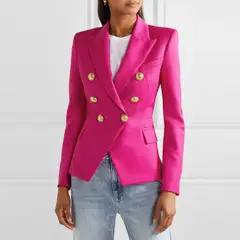 TIOZONEY - Blazer para Mujer - Rojo.