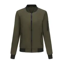 TIOZONEY - Chaqueta de manga larga con cierre para mujer - Verde