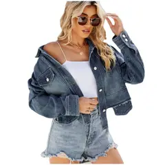 TIOZONEY - Chaqueta vaquera de mujer