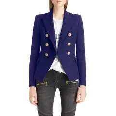 TIOZONEY - Blazer para Mujer - Azul.