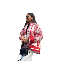 TIOZONEY - Chaqueta para Mujer -Rojo