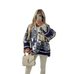 TIOZONEY - Chaqueta para Mujer - Azul