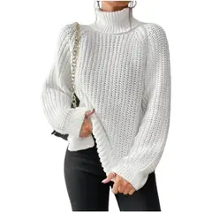 TIOZONEY - Suéter casual para mujeres - Blanco