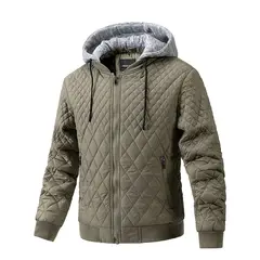 TIOZONEY - Chaqueta de invierno con capucha para hombre