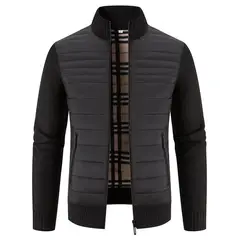 TIOZONEY - Chaqueta con cremallera y cuello para hombre