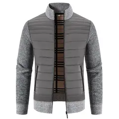 TIOZONEY - Chaqueta con cremallera y cuello para hombre
