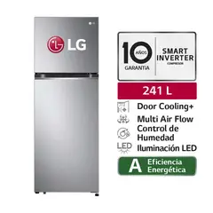 LG - REFRIGERADORA 241L GT24BPP TOP FREEZER DOOR COOLING PLATEADA