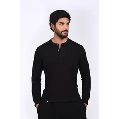 STEALTH - Polo Manga Larga Cuello Henley Hombre