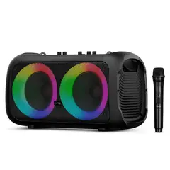 MAXTRON - Parlante Torre de Sonido MX401 Micrófono USB BT LED RGB DISCO