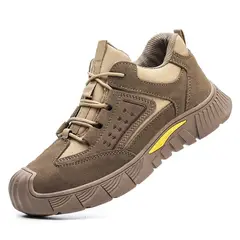 TIOZONEY - Zapatos de seguridad Hombre - Café Claro