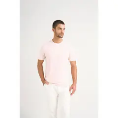 VELEZ - Vélez Polo Perú Cuello Redondo Hombre Básica Jersey Rosado