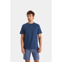 VELEZ - Vélez Polo Perú Cuello Redondo Hombre Básica Jersey AzulO