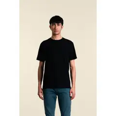 VELEZ - Vélez Polera Perú Cuello Redondo Hombre Basica Jersey Negro