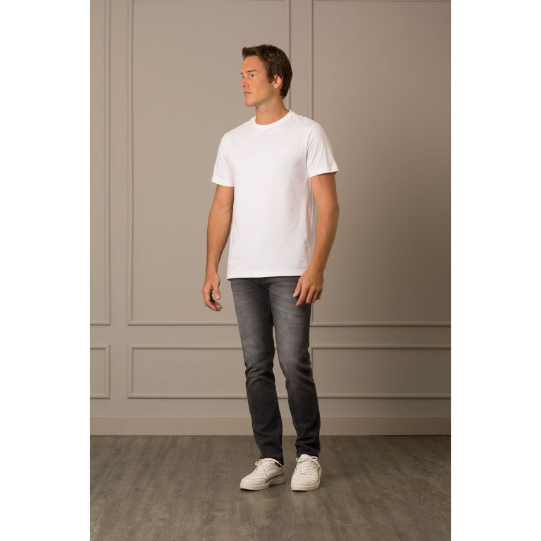 Vélez Polo Perú Cuello Redondo Hombre Básica Jersey Blanco