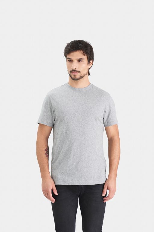 Vélez Polo Perú Cuello Redondo Hombre Básica Jersey Gris