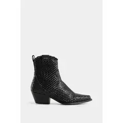 VELEZ - Vélez Botines Uyuni Cuero Para Mujer Capellada Tejida Negro
