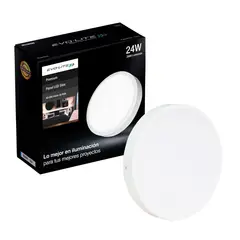 EVOLITE - Plafon led panel slim 4 24w redondo sobreponer Luz Neutra