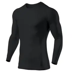 GENERICO - Polo Licra Manga Larga Negro Talla - M