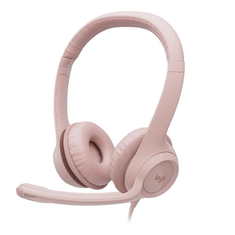 Audifono Con Microfono H390 Usb Noise Cancelling Rosado