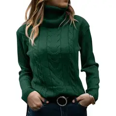 TIOZONEY - Sweater Cuello de Cuello Alto Mujer