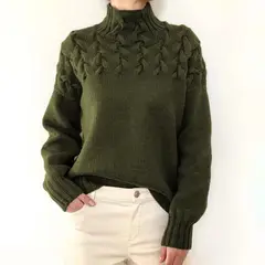 TIOZONEY - Sweater Cuello de Cuello Alto Mujer