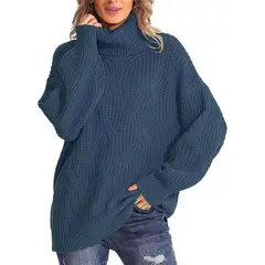 TIOZONEY - Sweater Cuello de Cuello Alto Mujer