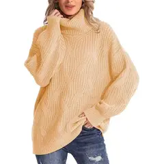 TIOZONEY - Sweater Cuello de Cuello Alto Mujer