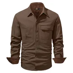 TIOZONEY - Chaqueta casual de algodón con cuello alto para hombre