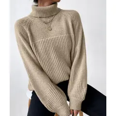TIOZONEY - Sweater Cuello de Cuello Alto Mujer