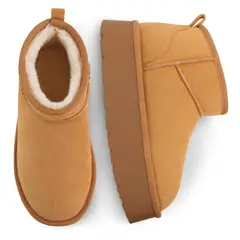 TIOZONEY - Botas De Nieve Cortas Khaki Felpa Para Mujer