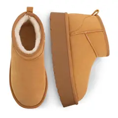 TIOZONEY - Botas De Nieve Cortas Khaki Felpa Para Mujer
