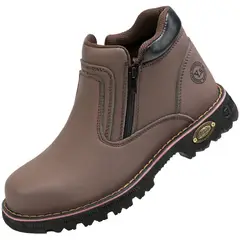 TIOZONEY - Zapatos de seguridad con cierre a prueba de golpes - Café