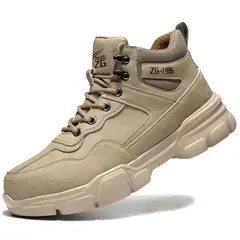 TIOZONEY - Bototos de seguridad Hombre - Beige