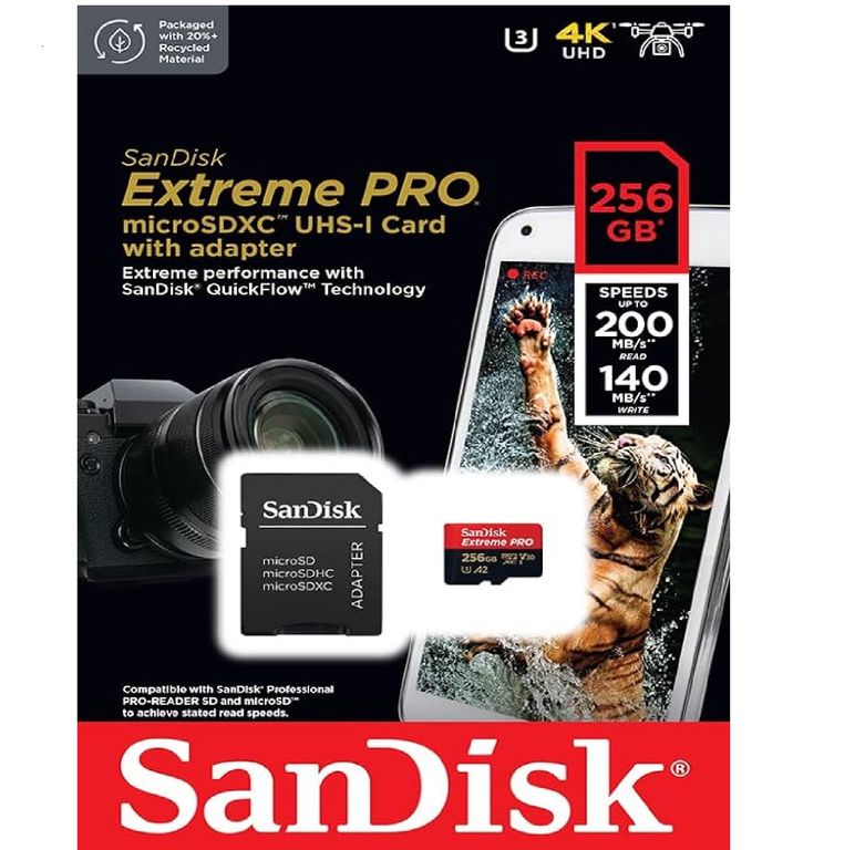 Tarjeta de memoria micro SD extreme pro 256 GB