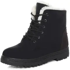 TIOZONEY - Botas planas de algodón - Negro