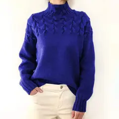 TIOZONEY - Sweater Cuello de Cuello Alto Mujer