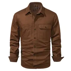 TIOZONEY - Chaqueta casual de algodón con cuello alto para hombre