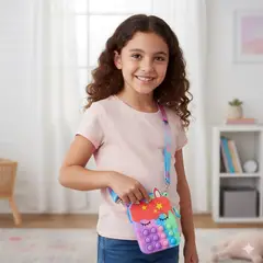 GENERICO - Mini Cartera Morral Pop it Antiestrés Unicornio Multicolor