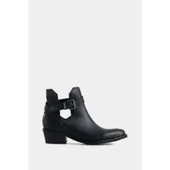 VELEZ - Vélez Botines Tacón Campina 2.0 Cuero Mujer Cut Out Negro