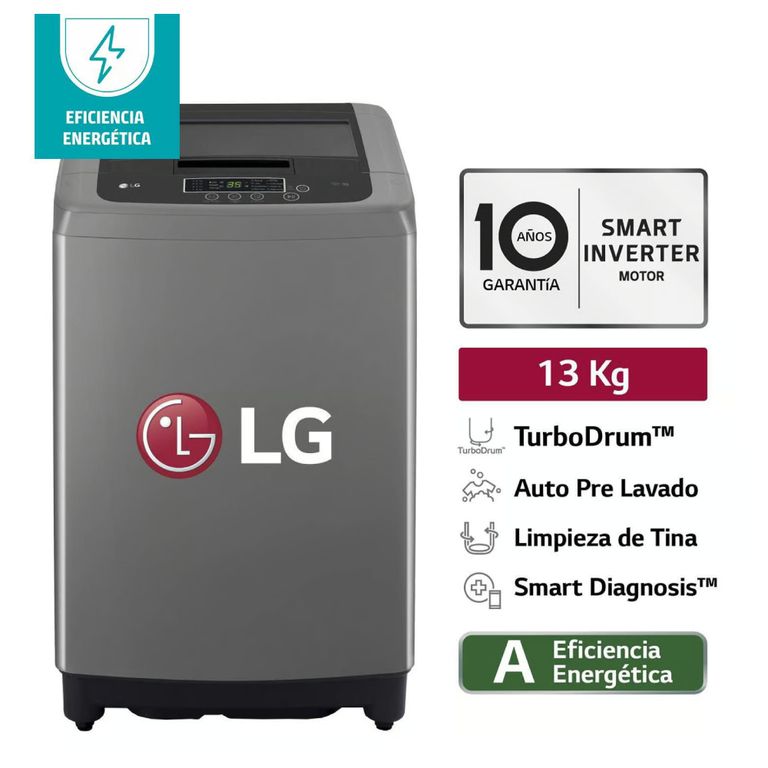 Lavadora WT13BPBK 13kg Smart Motion Carga Superior Negro Claro