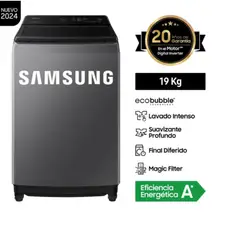 SAMSUNG - LAVADORA 19KG WA19CG6441BDPE ECOBUBBLE GRIS OSCURO