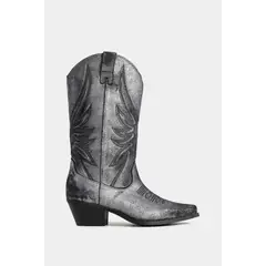 VELEZ - Vélez Botas Iris De Cuero Tipo Folia Para Mujer Efecto Gris