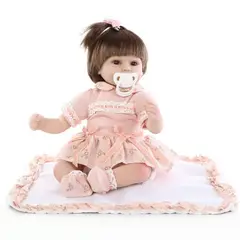 TIOZONEY - NPK 43cm silicona Super realista bebé Bonecas muñeca bebés Brinquedos